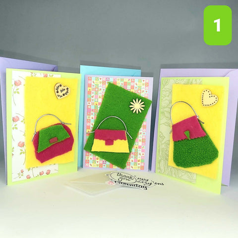 I Love Handbags Luxury Handmade Greeting Cards 3 Pack - Parade Handmade