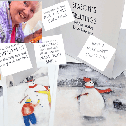 Snowman Christmas Cards Pack of Six by Nuala Brett-King - Parade Handmade