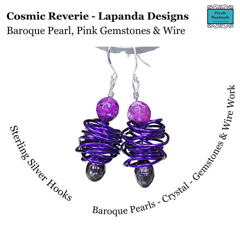 Cosmic Reverie Baroque Pearl and Gemstone Earrings by Lapanda Designs - Parade Handmade