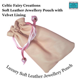 Soft Leather Jewellery Pouch in light pink with plush velvet Lining by Celtic Fairy Creations - Parade Handmade