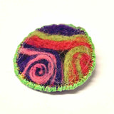 Funky Felt Brooches - Abstract and colourful designs - Abstract Spiral Mini - Parade Handmade