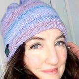 Hues of Turquoise and Lilac Woolen Hat, Med/Lge, Seamless, 60% Wool, by Shoreline - Parade Handmade