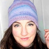 Hues of Turquoise and Lilac Woolen Hat, Med/Lge, Seamless, 60% Wool, by Shoreline - Parade Handmade