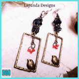 Little Bird Steampunk Crystal Earrings with Sterlibg Silver Hooks by Lapanda Designs - Parade Handmade