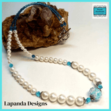 Mother of Pearl and Crystal Necklace and Earrings Set by Lapanda Designs - Parade Handmade