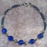 Deep Blue Faceted Glass Glam Necklace, By Lapanda Designs - Parade Handmade