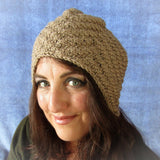 Snug Dark Beige Handknit Hat, By Jo's Knits - Parade Handmade