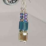 Teal and Gold Crystal Earrings, By Lapanda Designs - Parade Handmade Ireland